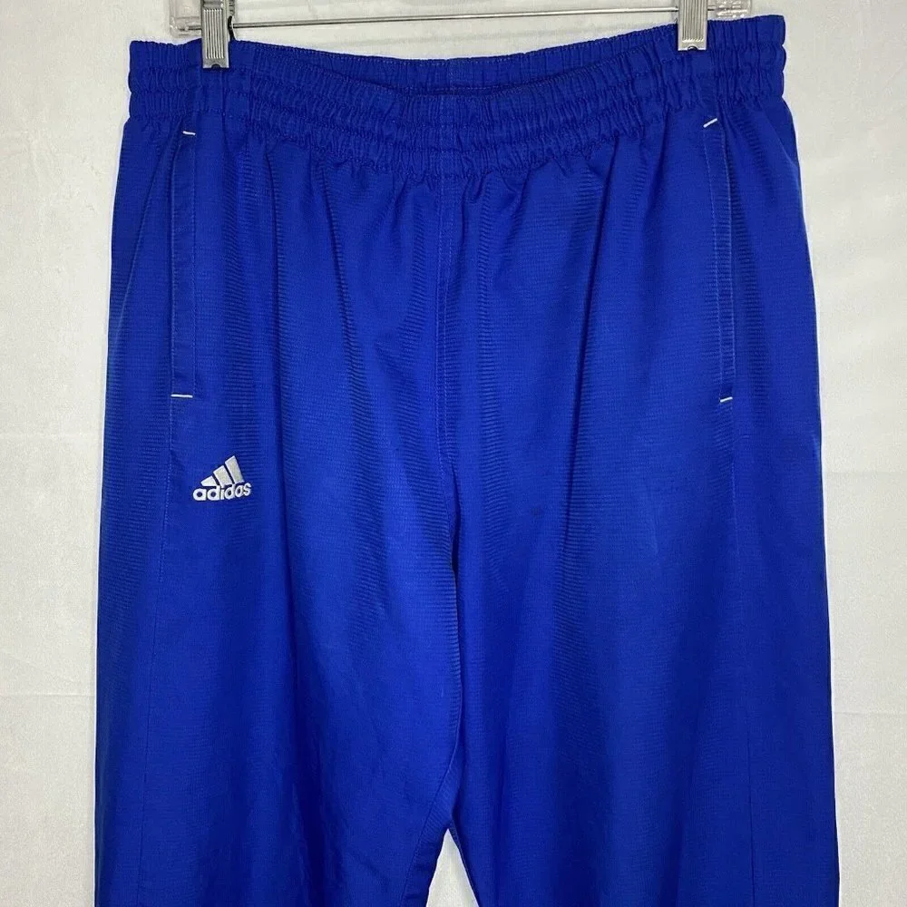 ADIDAS Mens Large (40x30) Blue Sweat Athletic Pants Excelllent Mesh Lining